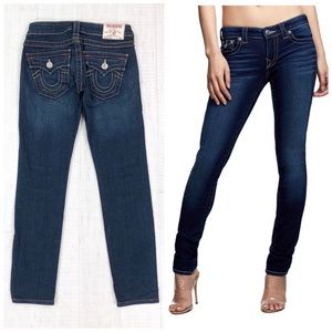 True Religion Julie Low Rise Skinny Stretch Designer Jeans Size 24 USA Made
